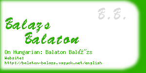 balazs balaton business card